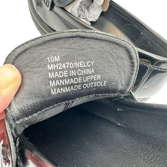 MIA NWOB Nelcy Black Vegan Faux Leather Slip On Chunky Heel Penny Loafers - Picture 8 of 9